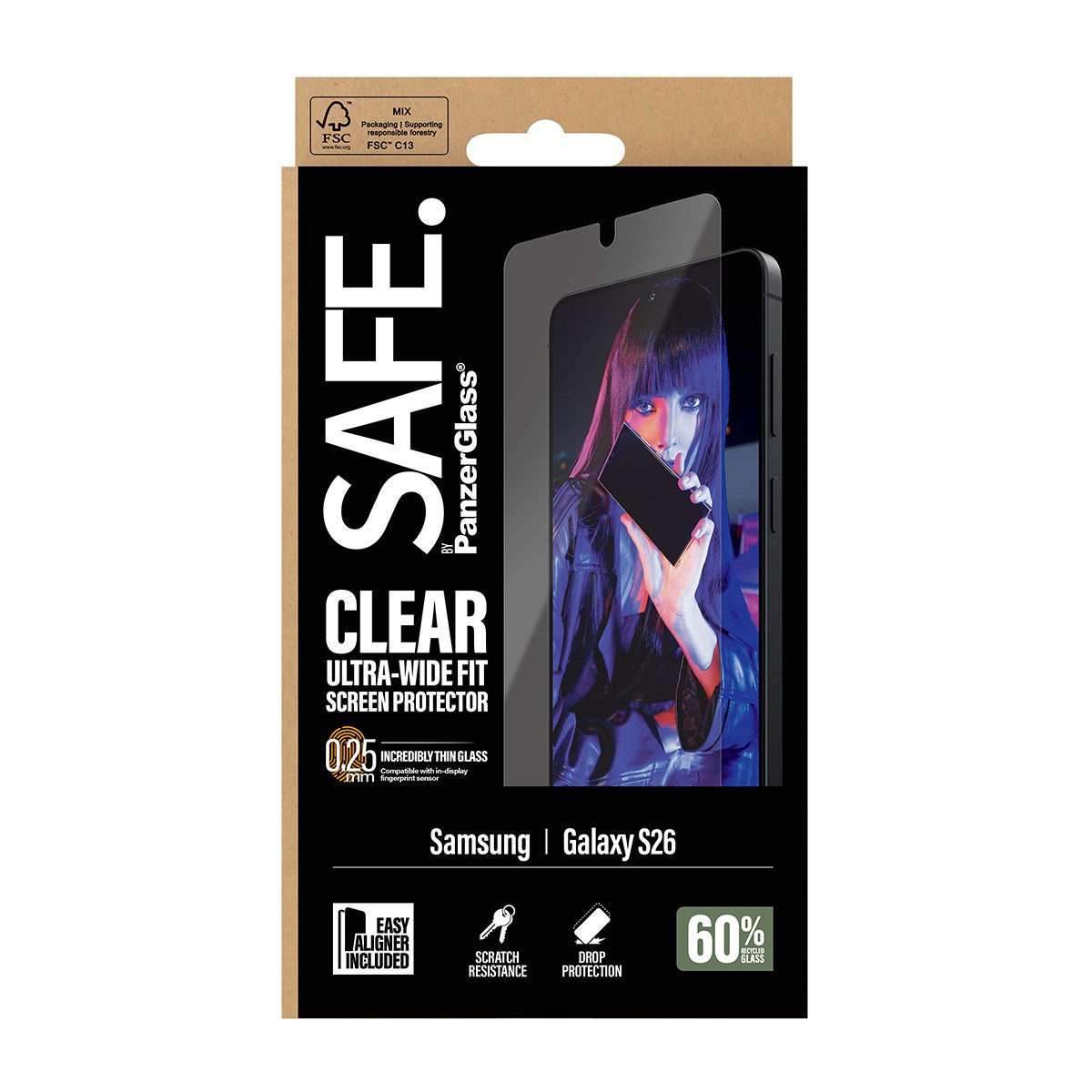 SAFE. by PanzerGlass® Displayschutz Samsung Galaxy S26 | Ultra-Wide Fit m. EasyAligner